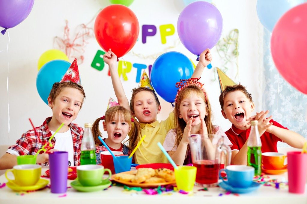 group of kids having fun at birthday party